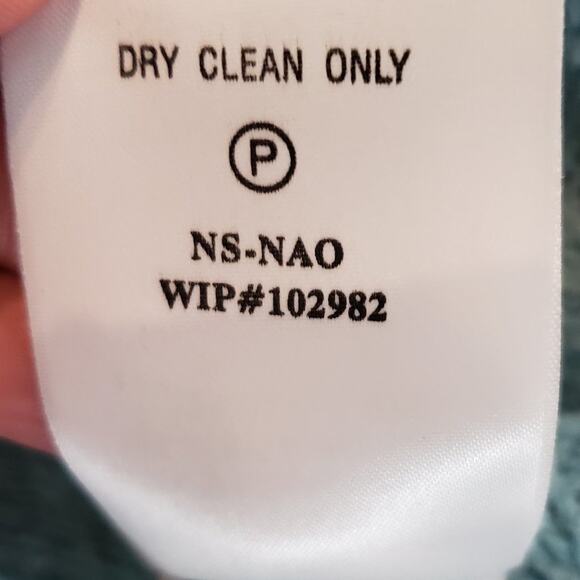 Woolrich Sweater Women L Petite Wool Blend Cross Stitch Knit Ribbed Aqua - Picture 6 of 6